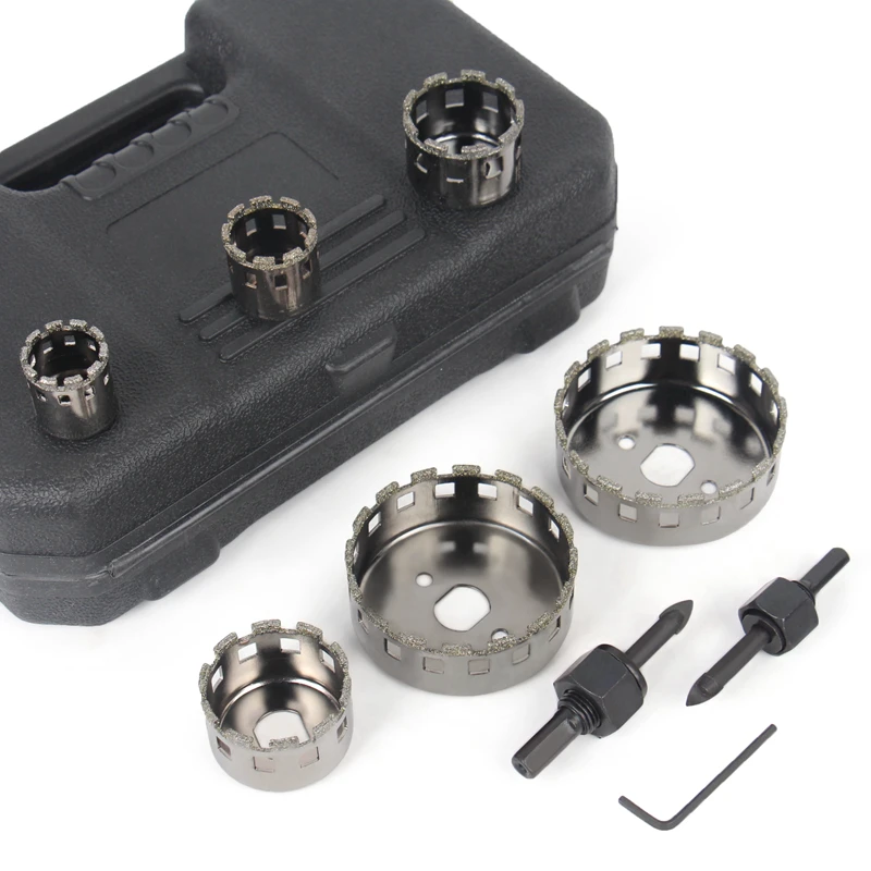 HEDA Tráng Kim Cương Bộ Mũi Khoan 25/ 29/ 38/ 44/ 70/ 73 Mm Cho Ốp, đá Cẩm Thạch, Thủy Tinh, Gốm Lỗ Thấy Bit