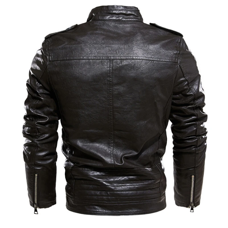 Newest Design Motorcycle Leather Jacket Men Multi Zippers Classic Biker Jacket Men Casual PU Coat Veste en cuir pour homme