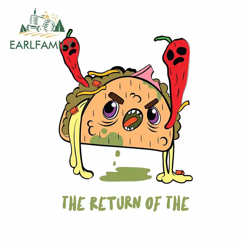 EARLFAMILY 13cm x 9.8cm For The Return of The Taco Monster Waterproof Car Stickers Occlusion Scratch Decal Funny Graffiti Decor