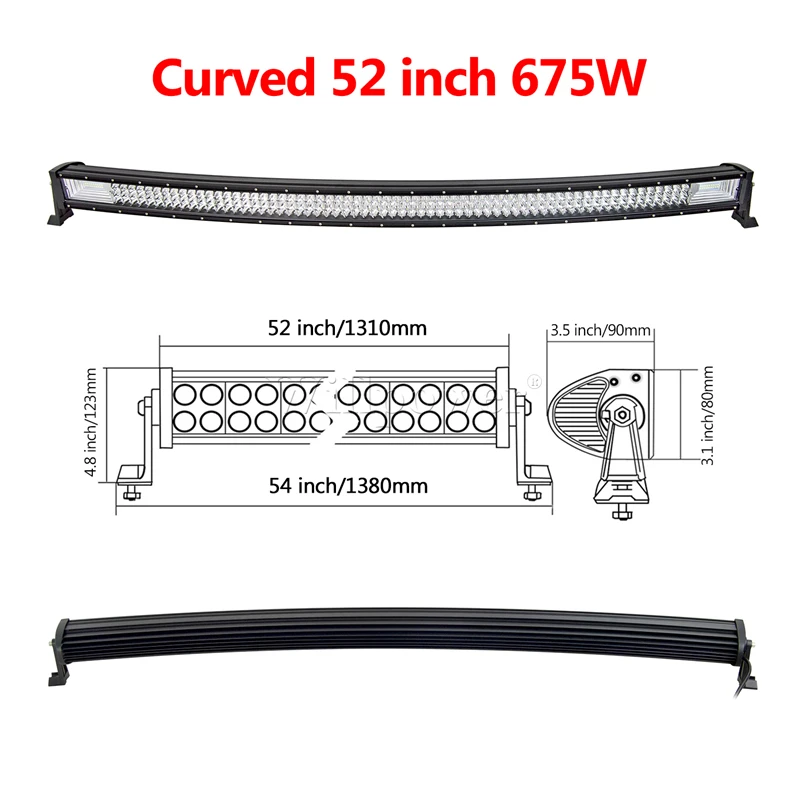SUV 4X4 Car Roof Triple Row 675W 52\