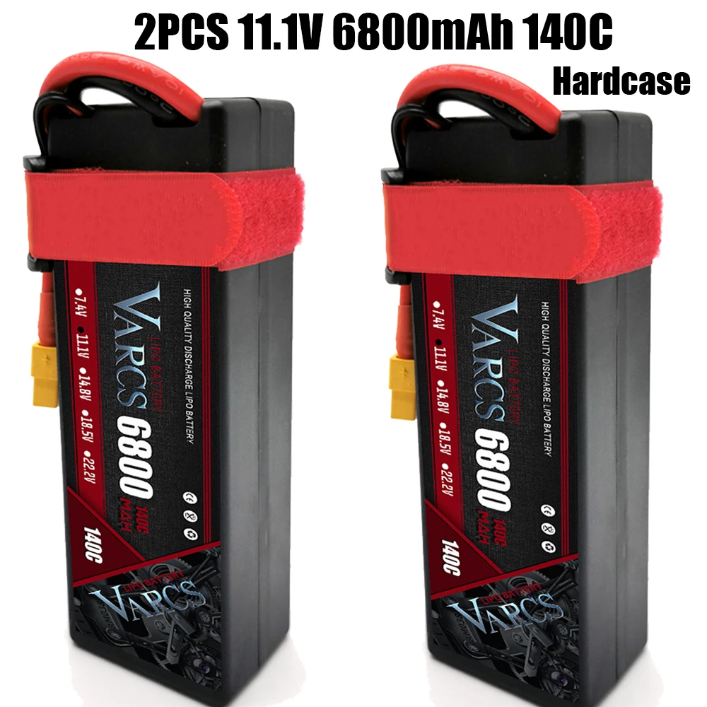 

2PCS VARCS Lipo Batteries 3S 11.1V 6800mAh 140C/280C HardCase for RC 1/8 /10 Car Off-Road Buggy Truck Boats Drone salash Parts