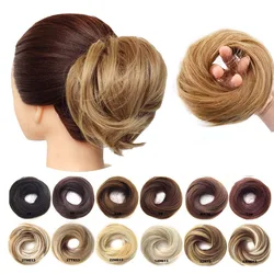 Synthetic Messy Bun Hair Piece Scrunchie Donut Tousled Flexible Hair Bun Straight Chignon Wig Accessory Updo Bun Hair