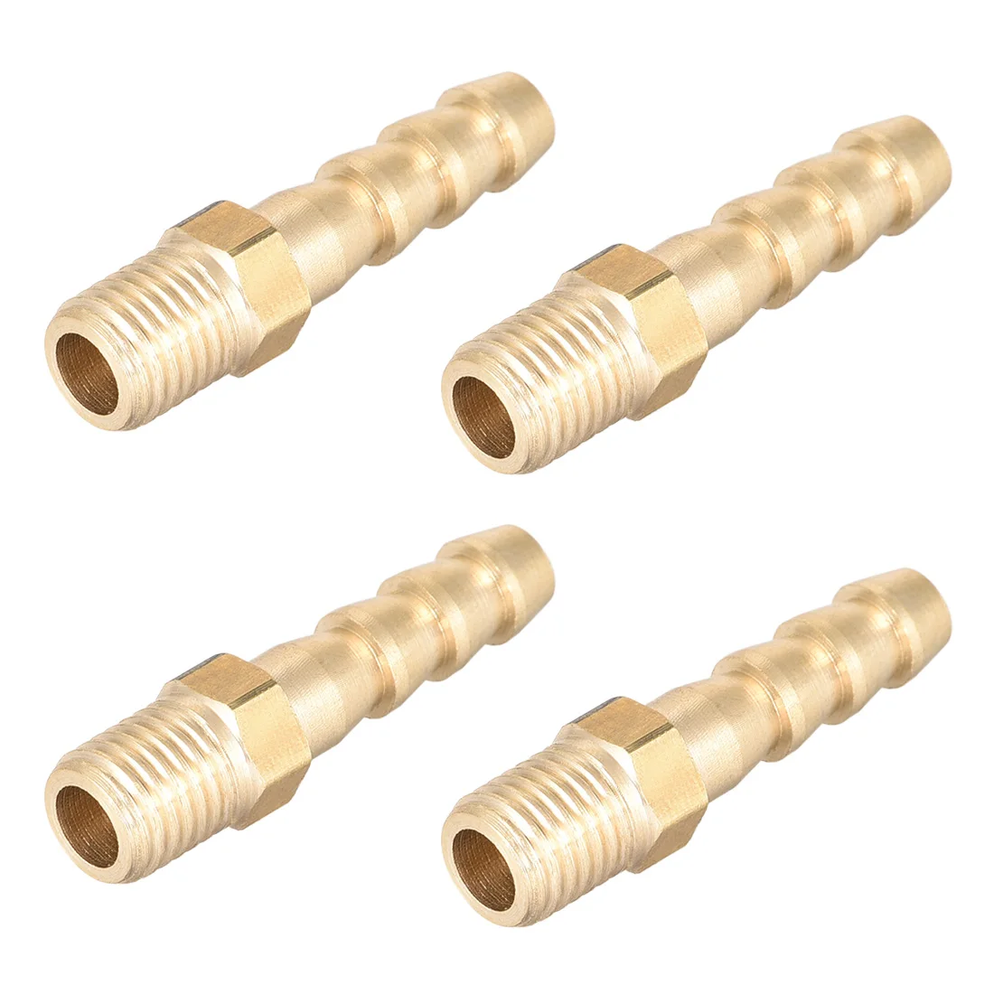 

uxcell 4pcs Brass Fitting Connector Metric M8x1 Male To Barb Hose ID 6mm connect lines for air, water, fuel Gold Tone