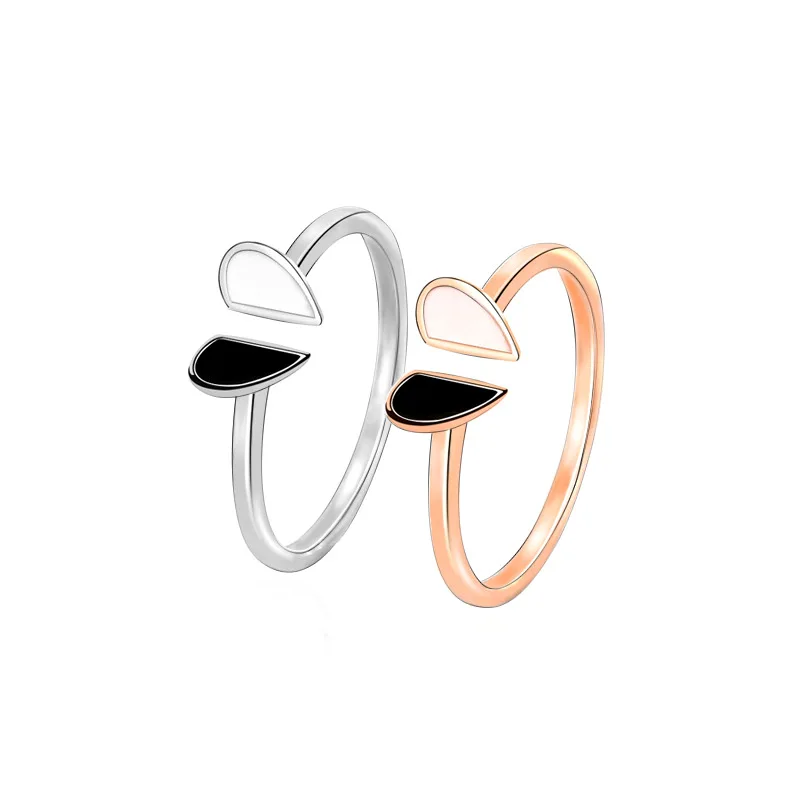 Black White  Heart Ring,Thomas Style Glam Fashion Good Jewerly For Women,2020 Spring Ts 925 Sterling Silver Gift