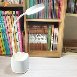 LED Table Lamp Bracket Pen Holder USB Touch Night Light Stepless Dimming Multi-Function Desk Light Wireless Charger Learning