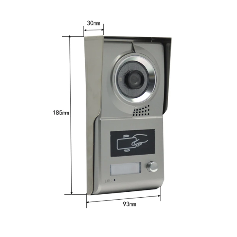 Sistema de intercomunicación de vídeo para puerta del hogar, kit de videoportero de 9 pulgadas con 8 teclas RFID, visión nocturna IR, cámara