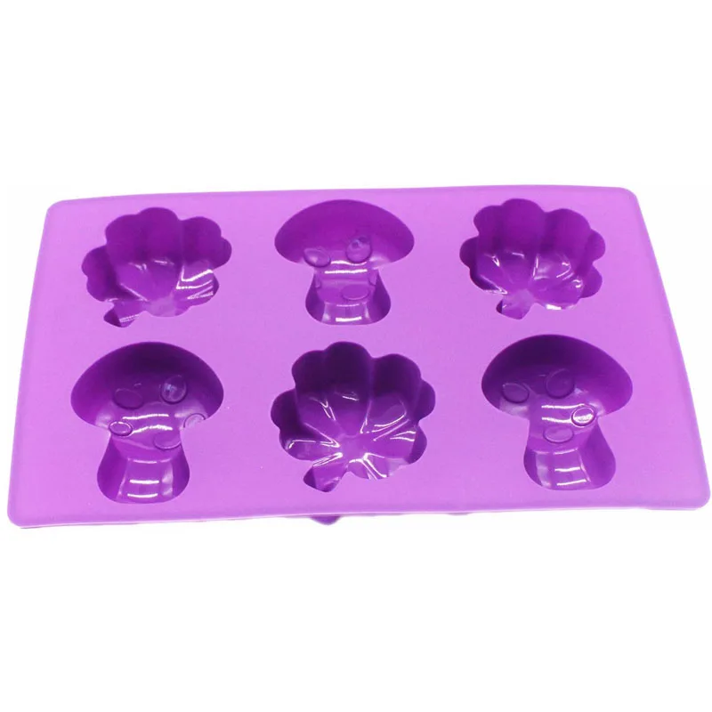 6Cavity Clover Mushroom Soap Mold Kids Soap Cake Jello Chocolate Crayon Making Silicone Deep Mold Silicone Mold for Soap Making