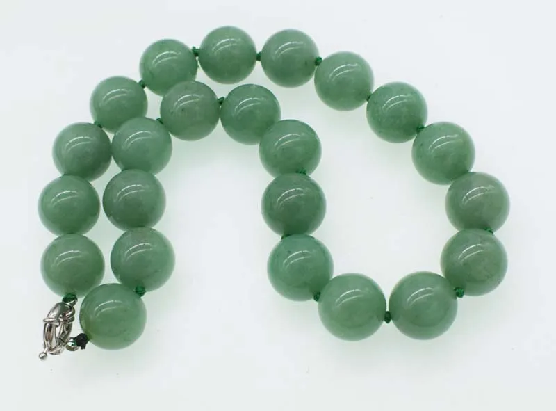 wholesale  green jade  necklace  round 16/18/20mm 17inch  FPPJ nature beads