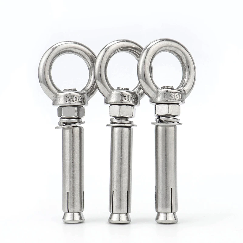 5Pcs M6 M8 M10 Anti-loose 304 Stainless Steel Sheep Eye Pull Screw Belt Expansion Screws Hanging Swing Hook