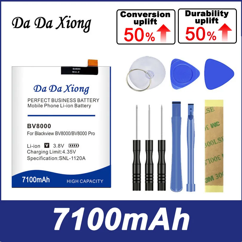 

DaDaXiong 0 Cycle 7100mAh V636468P For Blackview BV8000 Battery Pro Free Tools+Sticker