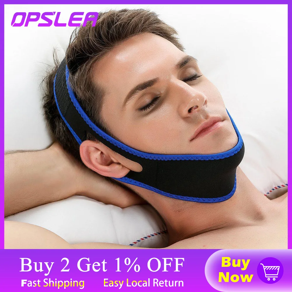 50 Pcs/lot Adjustable Anti Snore Chin Straps Stop Snoring Health Sleep Apnea Belt for Woman Man Anti-snoring Sleeping Aid Device