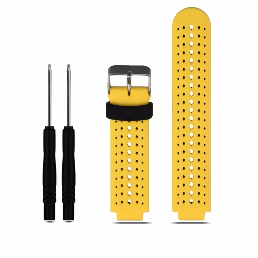 Akbnsted 15 cores pulseira de relógio de silicone macio para garmin forerunner 230/235/220/620/630/735 relógio esportivo, pulseira de substituição