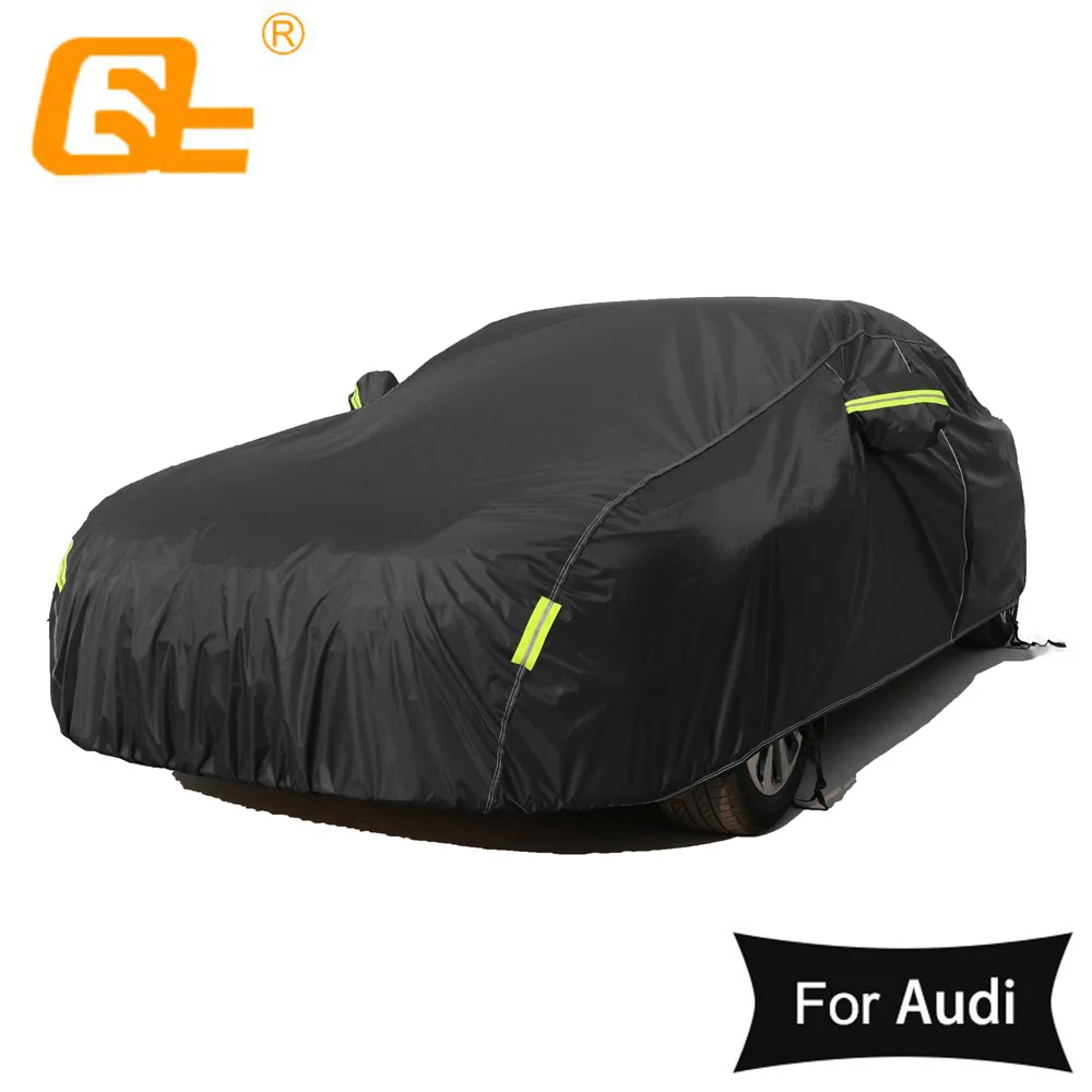 Universal Black Waterproof full car covers Snow Ice Dust Sun UV Shade Cover Indoor Outdoor for Audi A3 A4 A5 A6 A8 Q3 Q5 Q7