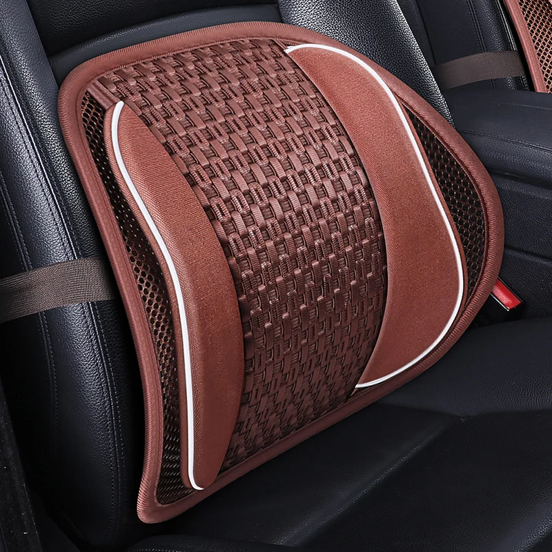 Car Seat Waist Cushion Office Chair Massage Back Lumbar Support Mesh Cushion Pad Black Mesh Back Lumbar Cushion for Car Driver