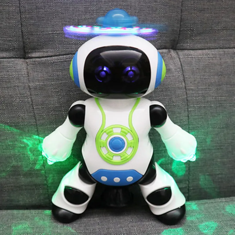 子供のための電子スペースダンスロボット,LEDライト付き回転ロボット,回転式ウォーキングロボット,おもちゃ,男の子と女の子へのギフト