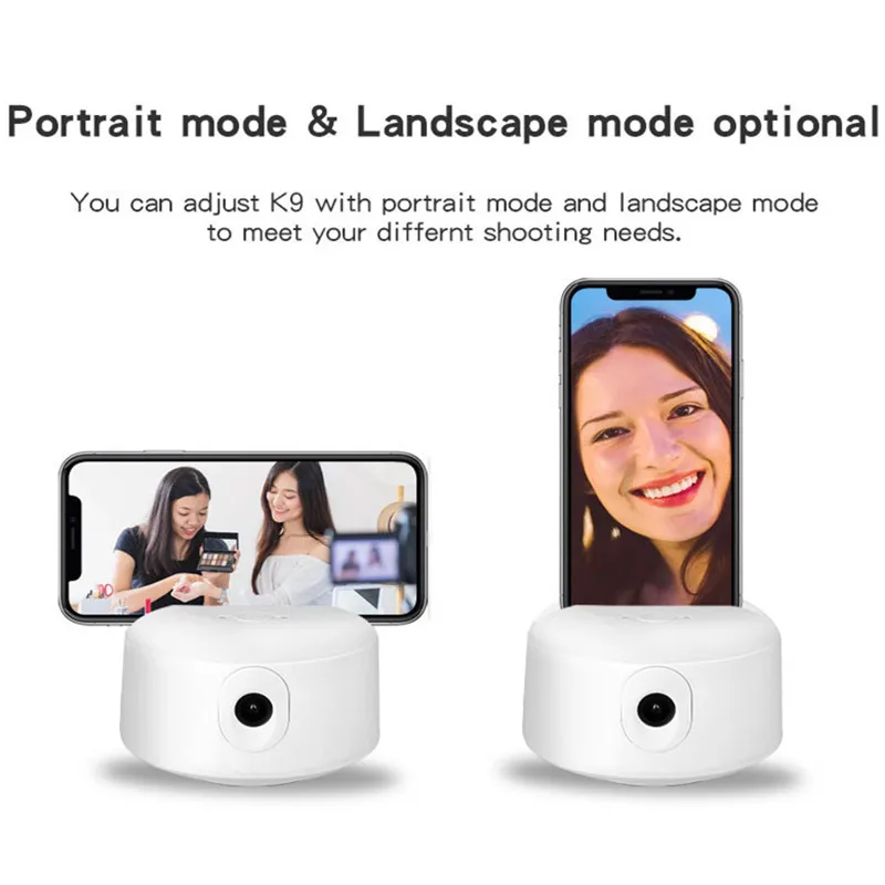 360 degree rotating smart pan tilt Phone holder object intelligent tracking moving humanoid camera face recognition selfie stand