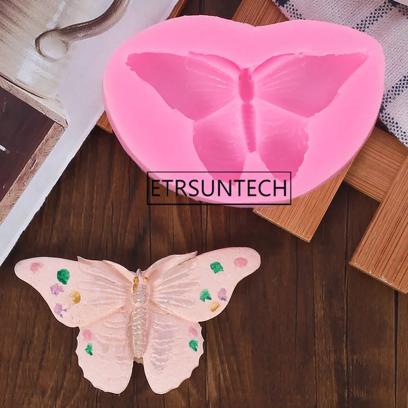 100pcs DIY Butterfly Baking Utensils Fondant Cake Silicone Mold Butterfly-shaped Handmade Chocolate Cake Tool