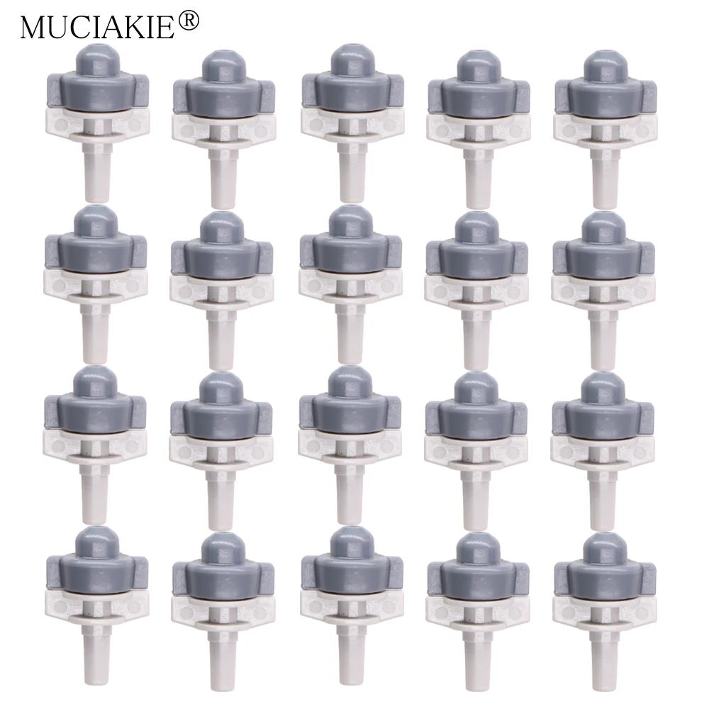 MUCIAKIE 20PCS 28L/h Hanging Fogger Seedling Cultivation Shower Nozzle OD-6.0mm Range 0.35M Open Sided Micro Jet Sprinkler Head