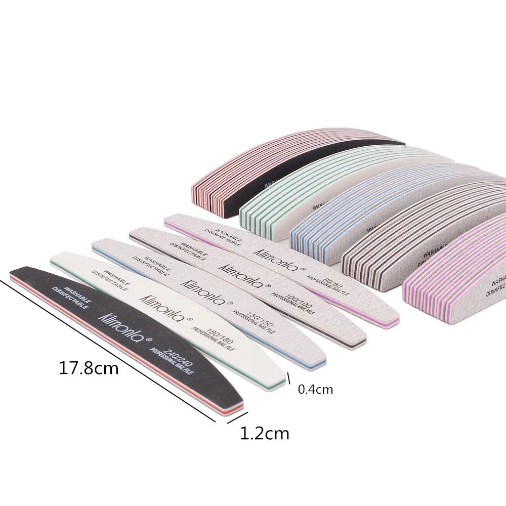 50pcs/lot Sandpaper Nail Files For Manicure Gel Polish Buffer 80/100/150/180/240Nail Files multi Grit lime a ongle professionel