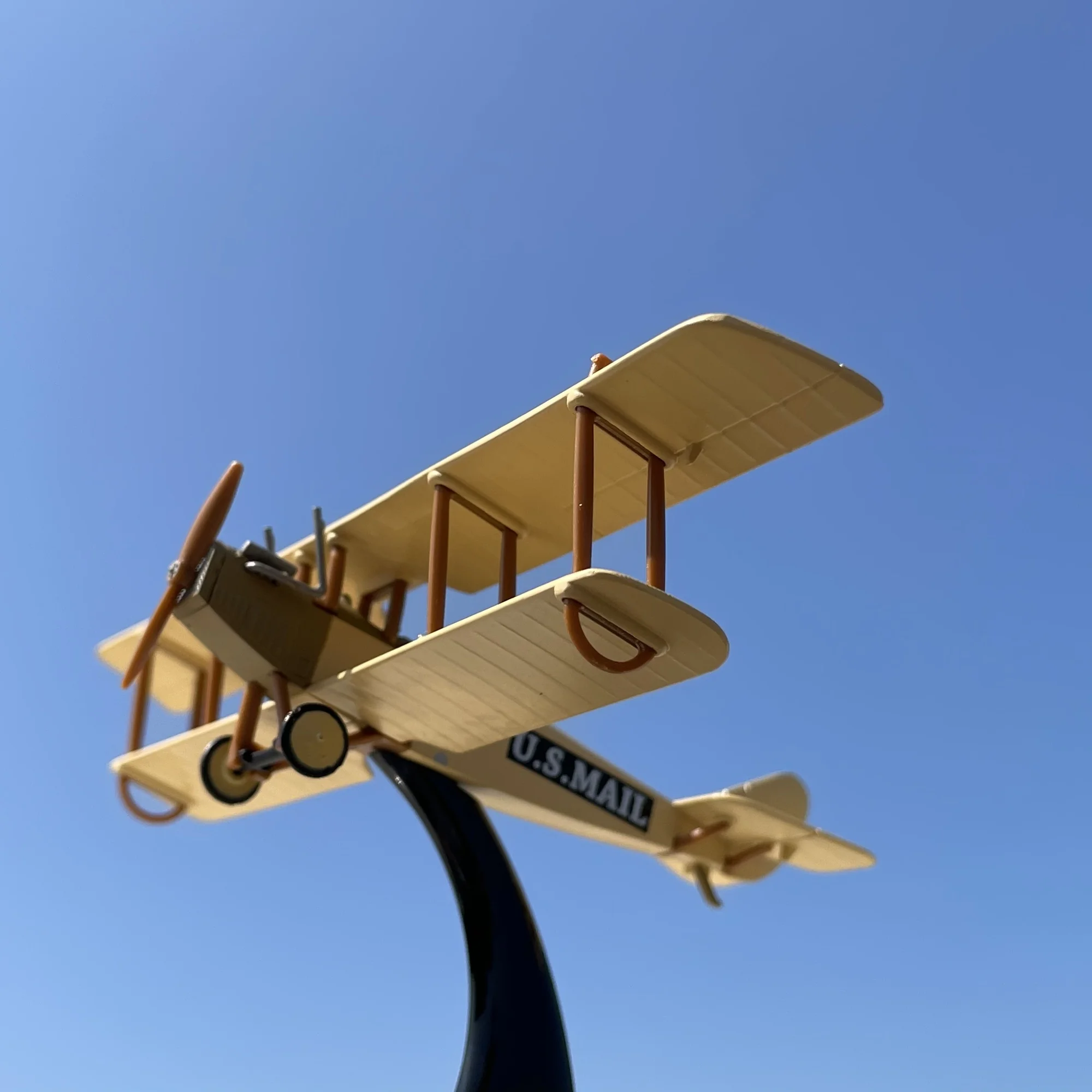 1/100 New Special Price Die-casting Metal American Classic Propeller Biplane Furniture Display Collection Model ToysFor Children