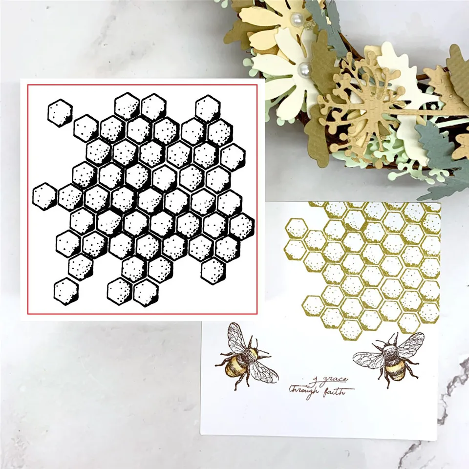 Pszczoły i o strukturze plastra miodu przezroczysty czysty stempel uszczelnienie dla Album na zdjęcia DIY do scrapbookingu dekoracyjne tworzenie