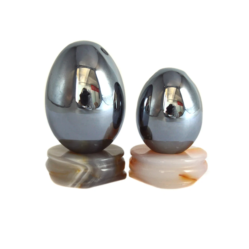 Yoni Egg Set of 2, Drilled Energy Massager with Terahertz Stone, Train and Repair Pelvic Floor Musle for Women