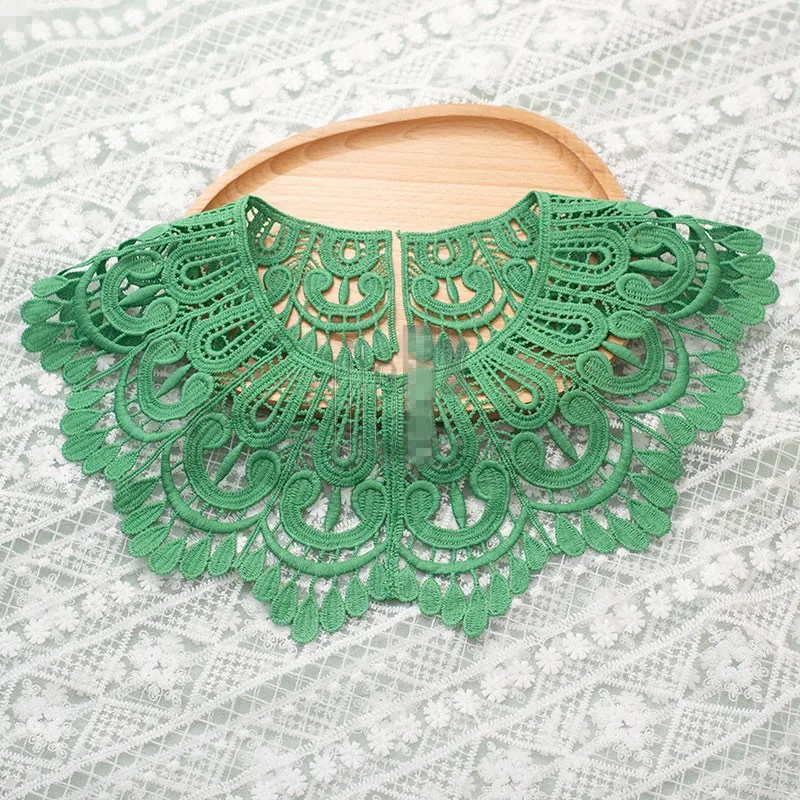 Color Embroidery Water Soluble Collar Flower Fake Collar Lace Patch Hollow Decorative Collar All-Match DIY Accessories