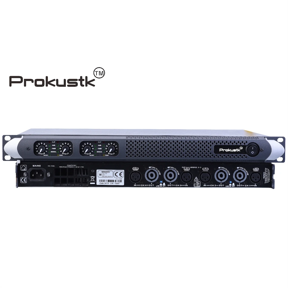 Prokustk MA68K 4 قناة 1000 واط في 8ohm فئة D 1U المهنية السلطة مكبر للصوت DJ مضخم الطاقة Poweramp PA المرحلة