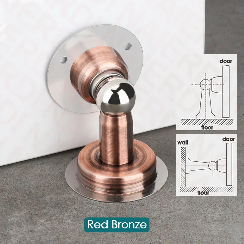 NAIERDI Magnetische Tür Stoppt Edelstahl Nicht Punch Tür Stopper Winddicht Wand Montiert Tür Halter Möbel Hardware