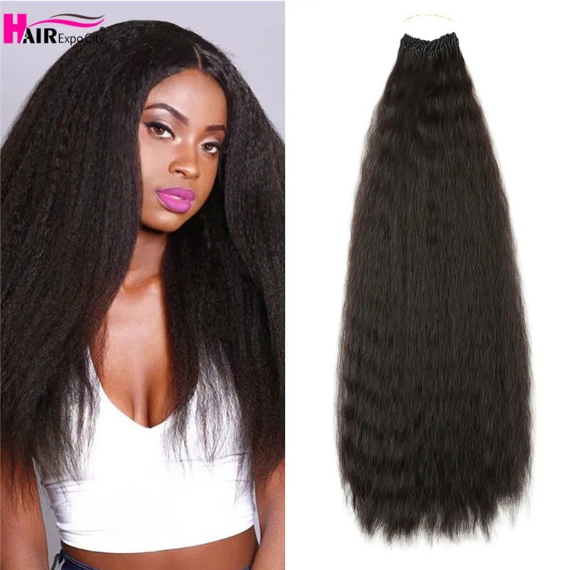 20 Inch Kinky Straight Crochet Hair Pre Looped Natural Synthetic Braid Hair Ombre Braiding Hair Extensions Hair Expo City