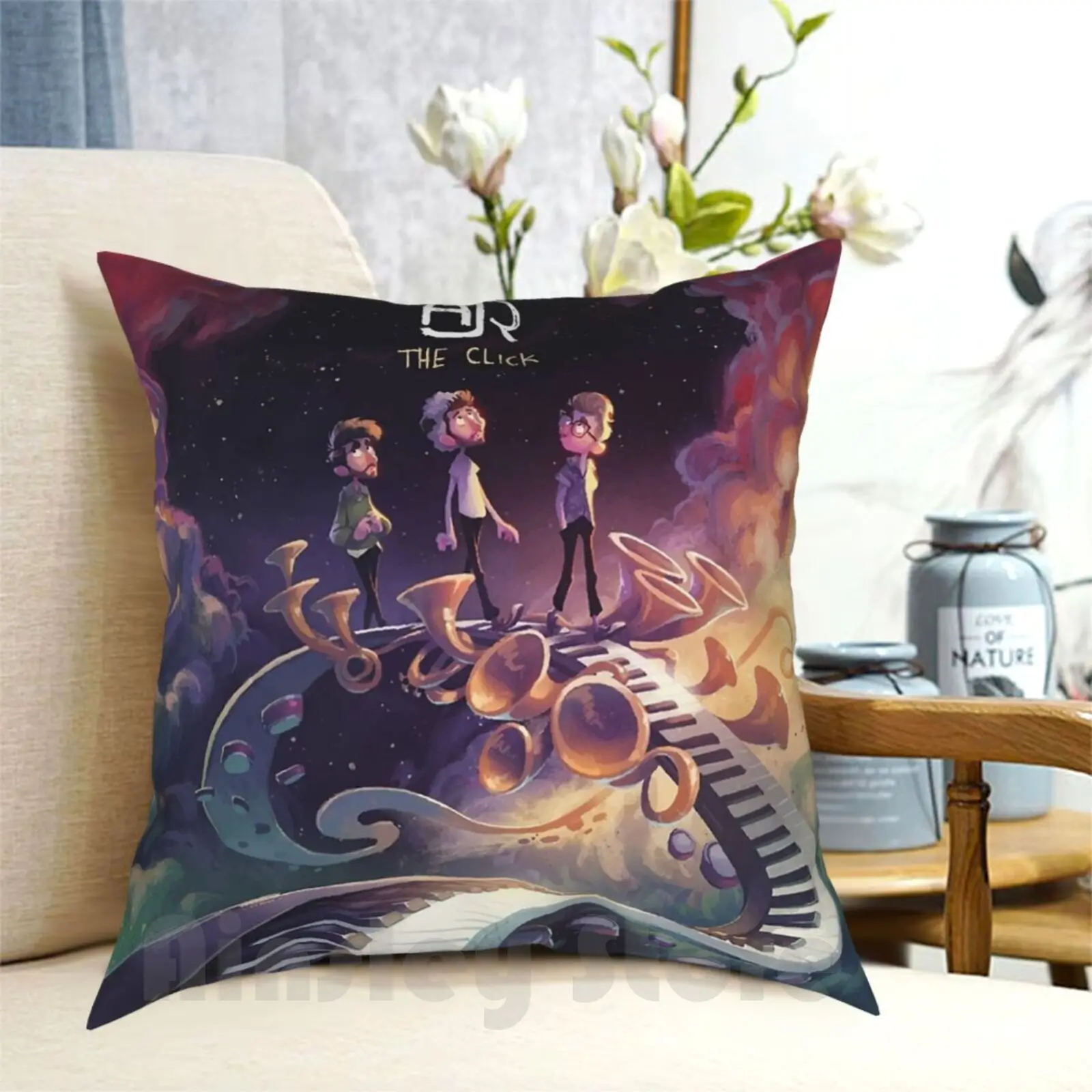 The Click-Ajr Pillow Case Printed Home Soft Throw Pillow Ajr The Click Click Clouds Dream Piano Horns Music Album Album