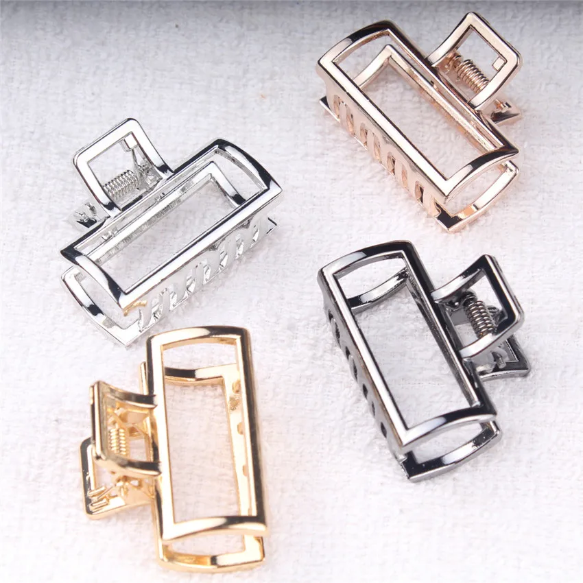 Garras geométricas do cabelo para mulheres, grampo do cabelo do vintage, grampos do cabelo do metal, presilha, cocar, acessórios do chuveiro, grampo do rabo de cavalo