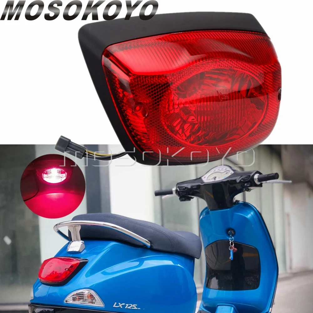 รถจักรยานยนต์ด้านหลังไฟท้ายเบรคสกูตเตอร์ไฟท้ายสำหรับ LX LXV 50 125 150 LX S 4T 4V สำหรับการเดินทาง LED Stop ไฟอุปกรณ์เสริม