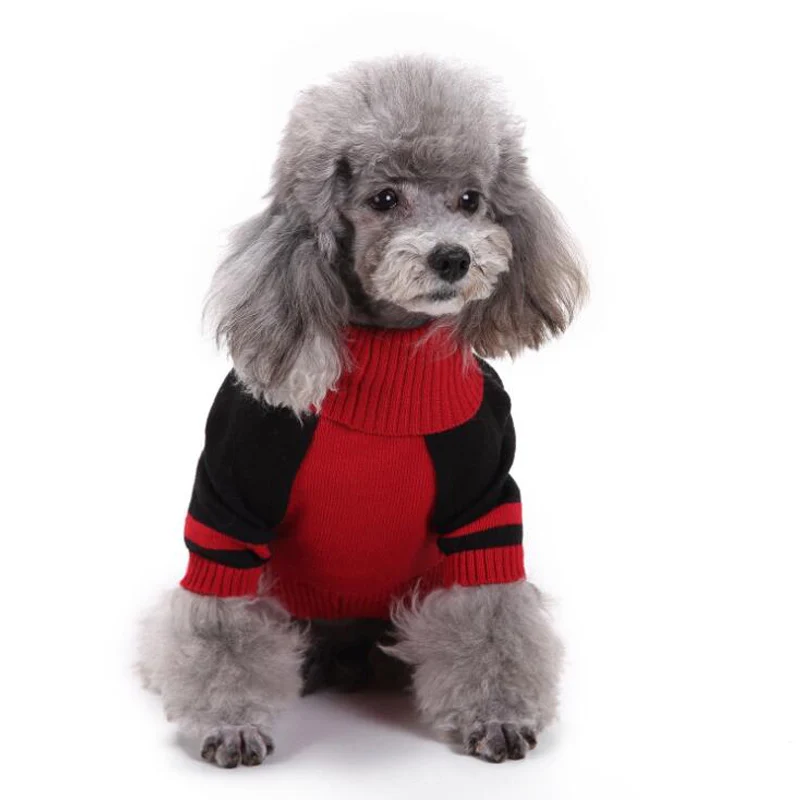 Turtleneck Warm Dog Sweaters Autumn Winter Dog Sweaters For Small Dogs Funny Skull Dogs Knitwear Pet Clothes Pullover for Teddy