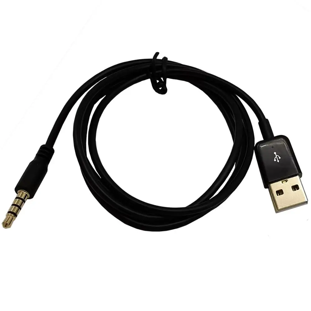 USB Charger Data Sync Cable To 3.5mm 4pole Jack Adapter Charging Cord Line For PAD Phone Shuffle 2nd MP3 Player Drop Shipping