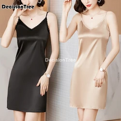 2024 women long slip dress sexy underdress solid petticoat bodycon camisole women intimates spaghetti vest dress sexy underdress