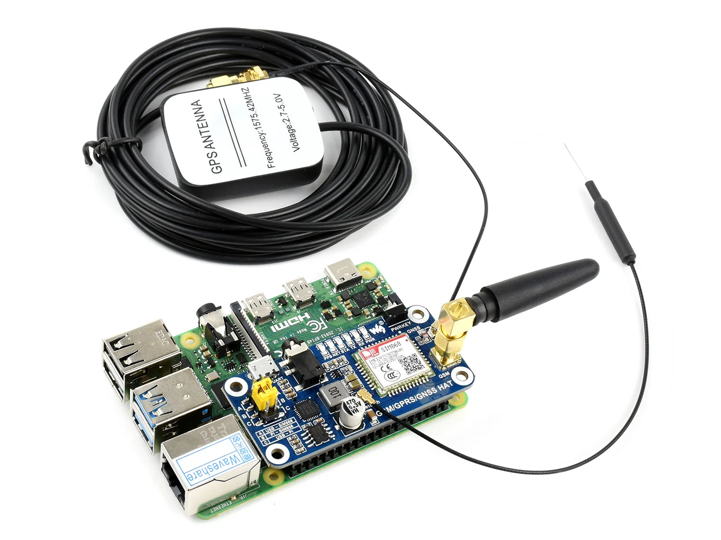 GSM / GPRS/GPS/บลูทูธ Sim868บอร์ดพัฒนาบอร์ดขยาย Arduino / Raspberry พาย4