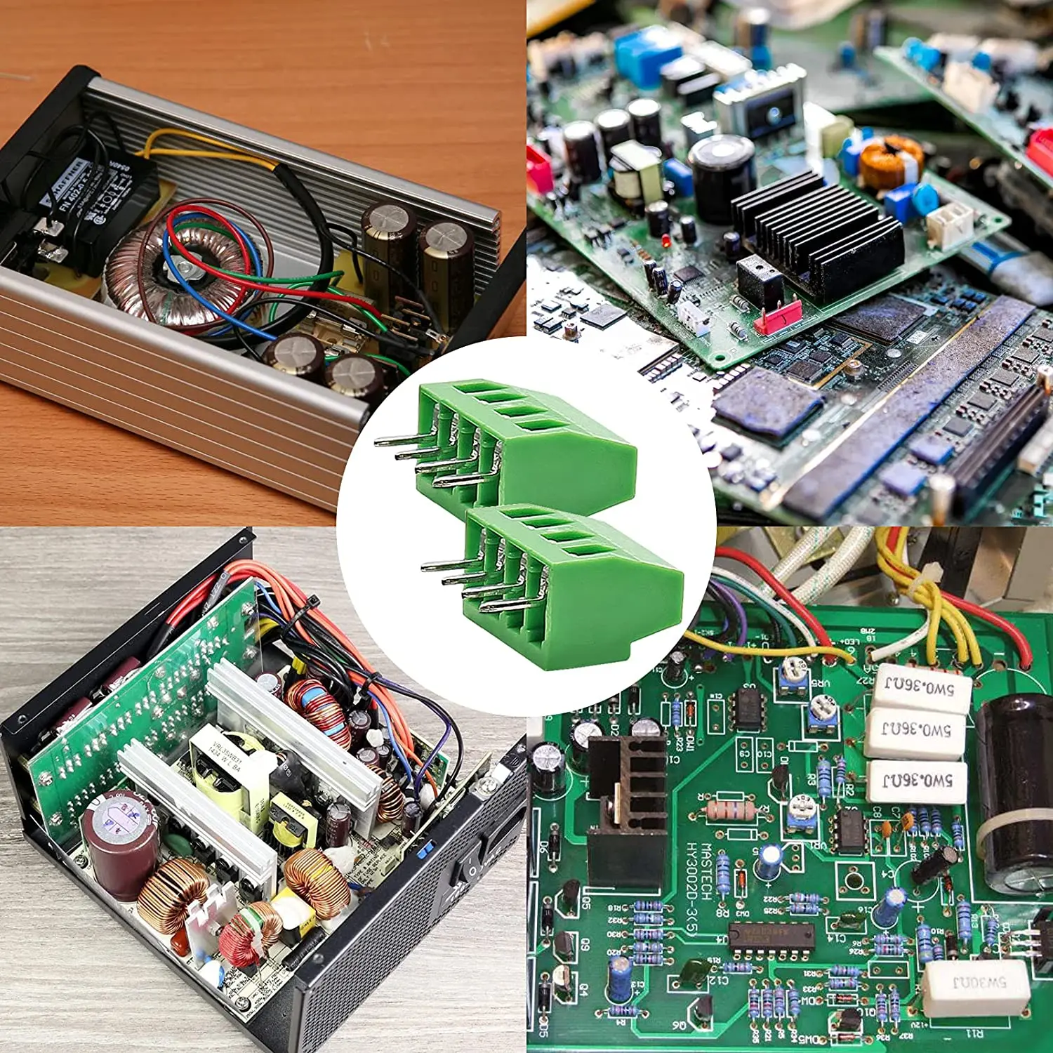 Bloque de terminales PCB de paso, 4 pines, 2,54mm, 150V, 6A, conector de Terminal de tornillo de montaje, 20 Uds.