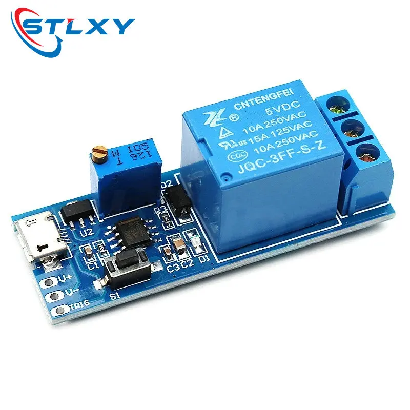 Smart Electronics 5V-30V Micro USB Power Adjustable Delay Relay Timer Control Module Trigger Delay Switch