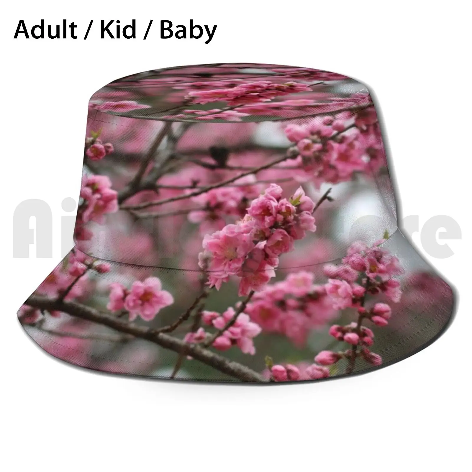 Moody Pink Sakura Cherry Blossoms In Japan Bucket Hat Adult kid baby Beach Sun Hats Sakura Cherry Blossom Japan Kyoto Pink