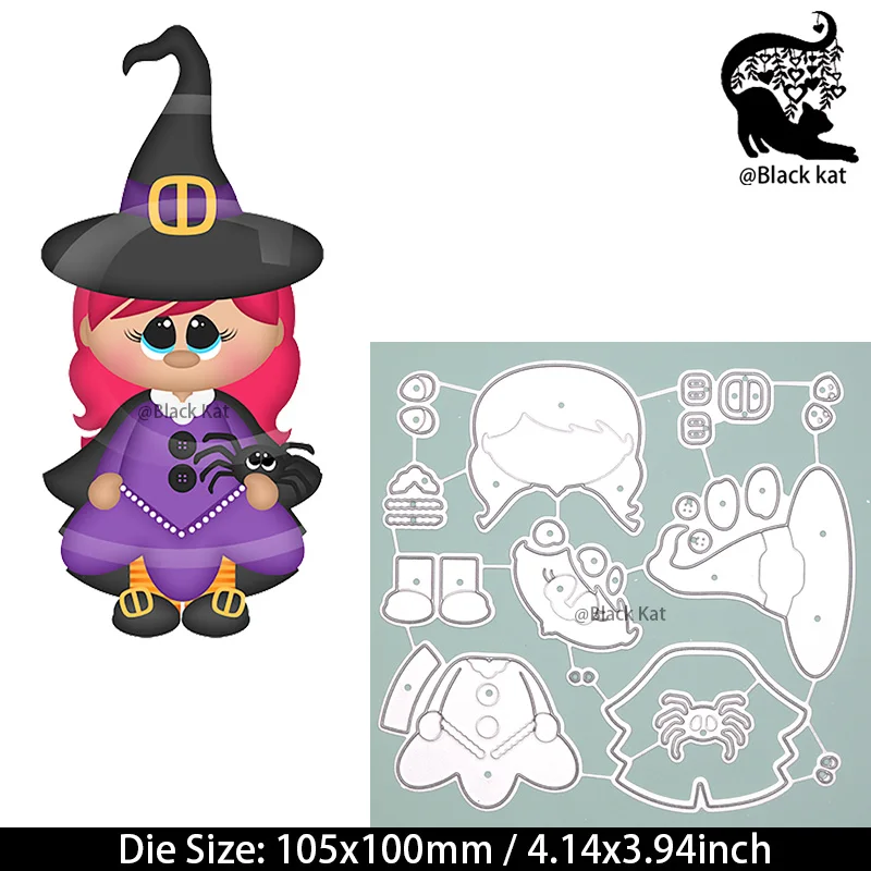 New Magic Hat Spider Witch Metal Cutting Dies Trick or Treat Halloween Dies Scrapbook Gift Card Carft