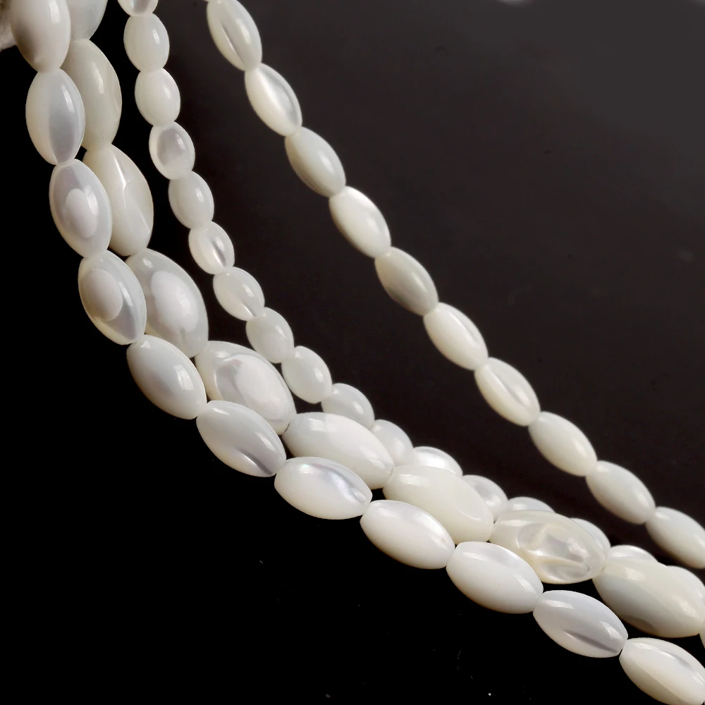 Natural White Oval Barrel Shell Mother Of Pearl Loose Spacer Beads For Jewelry Making DIY Bracelet Necklace Handmade