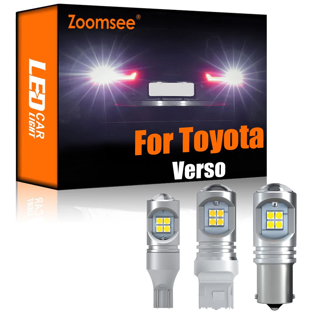 Zoomsee 2Pcs White Reverse LED For Toyota Yaris Corolla Proace Avensis Verso Canbus Exterior Backup Rear Tail Bulb Light Parts