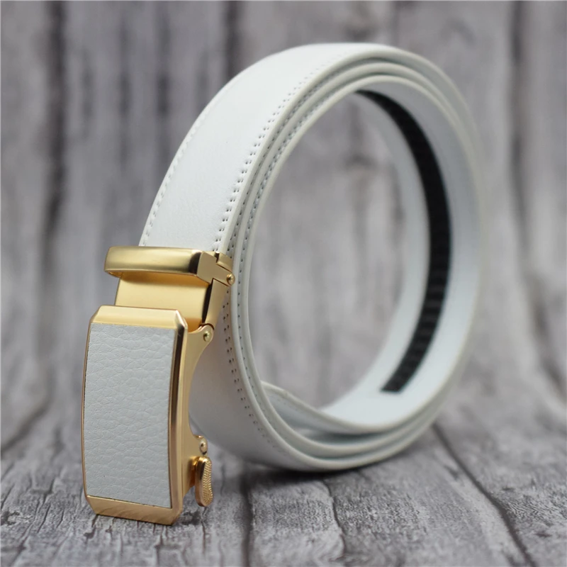 Cow Leather Belt Women or Men Blue/white/brown/coffee/red 3.1CM Width Strap Automatic Buckle Women Men Belt 2021 Designer Belt