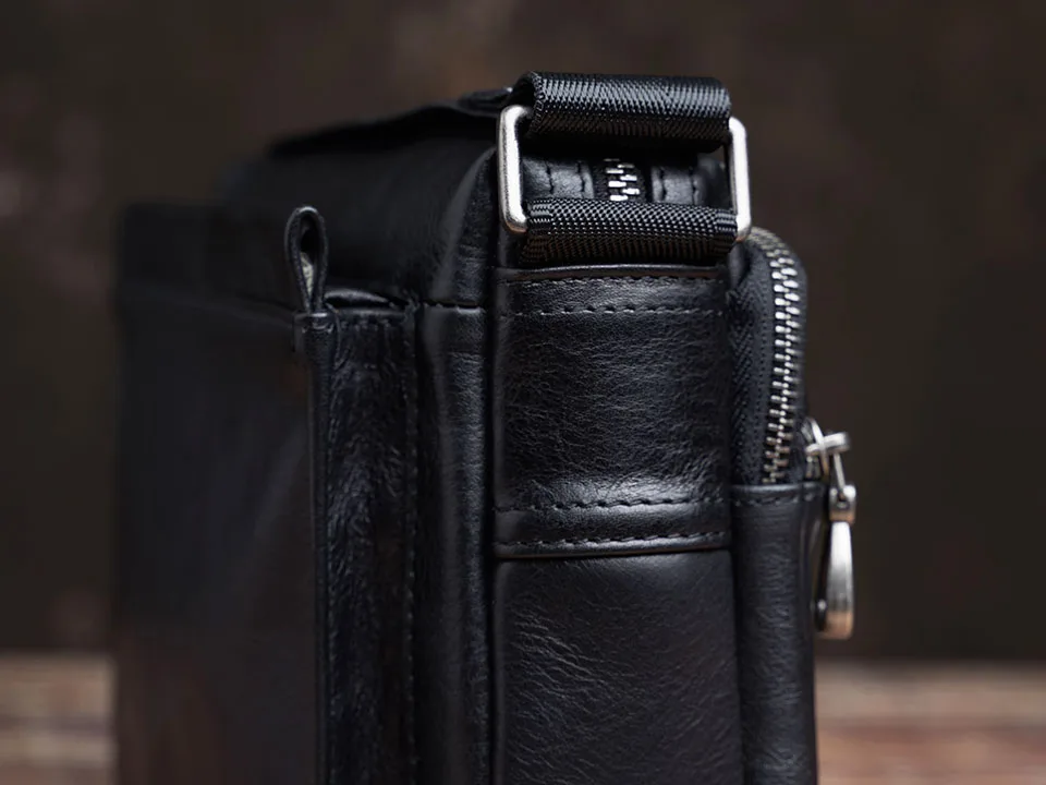 NUPUGOO Casual männer Schulter Tasche Aus Echtem Leder Mode-Trend Messenger Original Kleine Crossbody Zipper Tasche Für 9,7 Zoll Ipad – Detail 15