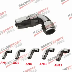 ADLER SPEED AN4 AN6 AN8 AN10 AN12 90 Degree Swivel Hose End Fitting Adapter Aluminum Black