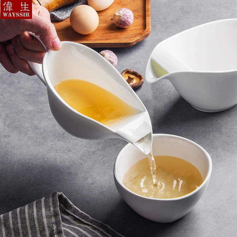 Porcelain Oil Separator Pot, Soup Filter, Oil Strainer, Kitchen Tableware, Ceramic Dinnerware Handle, Water Pot, Coffee Cup