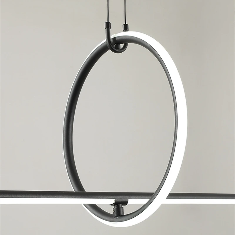 Post Modern long pendant lights For Living Dining Room Home Decor LED Strip Minimalist Hang lamp Indoor geometric pendant light
