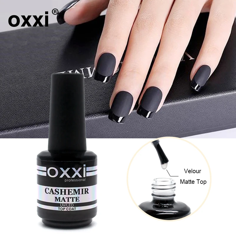 Oxxi 15ml Velluto Opaco Prodotti Per Superficie E Smalti Gellak Unghie Artistiche Semi-Permanente di UV del Gel smalto per unghie Smalto di Gomma Base E Top Primer, Base trucco set Per Le Unghie