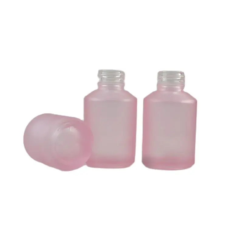 

15ML 30ML Frosted Pink Dropper Bottle with Black Cap, High-end Matte Pink Essential Oil Bottle, Glass Liquid Cosmetic Container